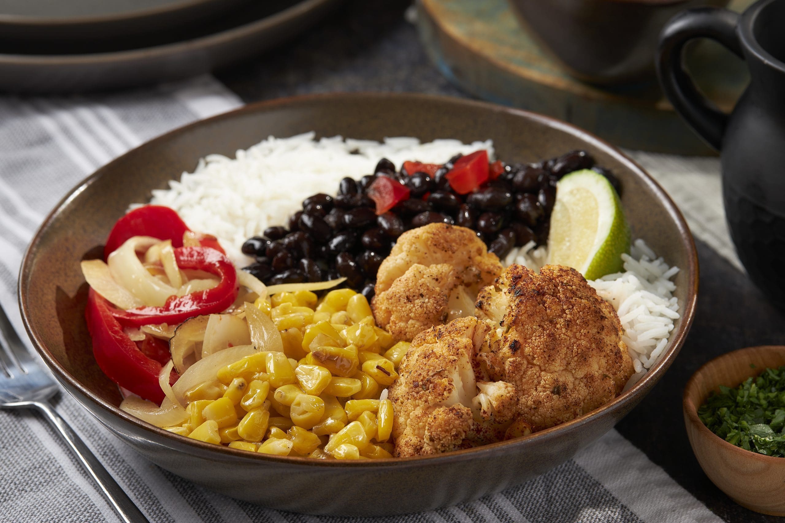 Roasted Cauliflower Burrito Bowl