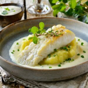 Tuscan haddock with rutabaga Mash